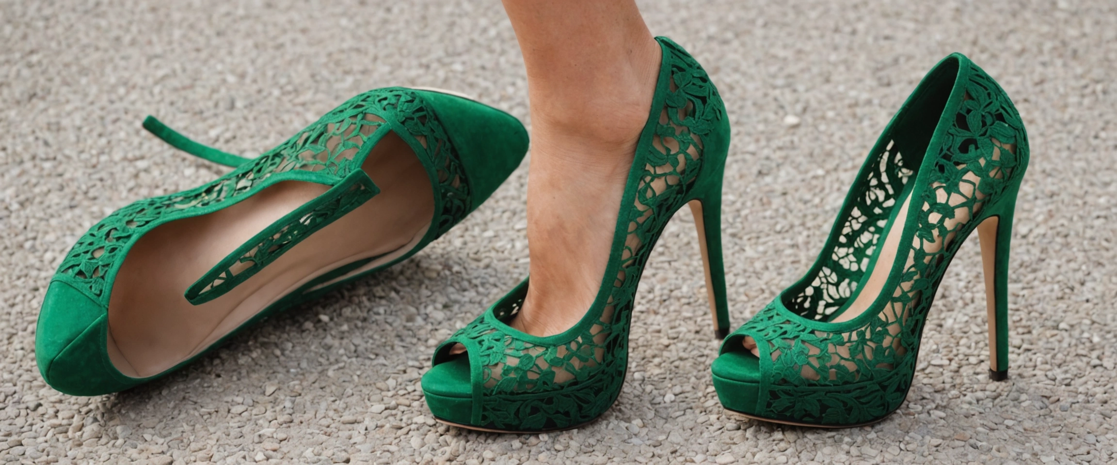 Stylowe zestawienia: jakie buty idealnie pasują do zielonej koronkowej sukienki?