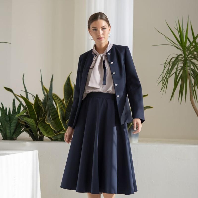 Jakie dodatki idealnie dopełnią granatową spódnicę?