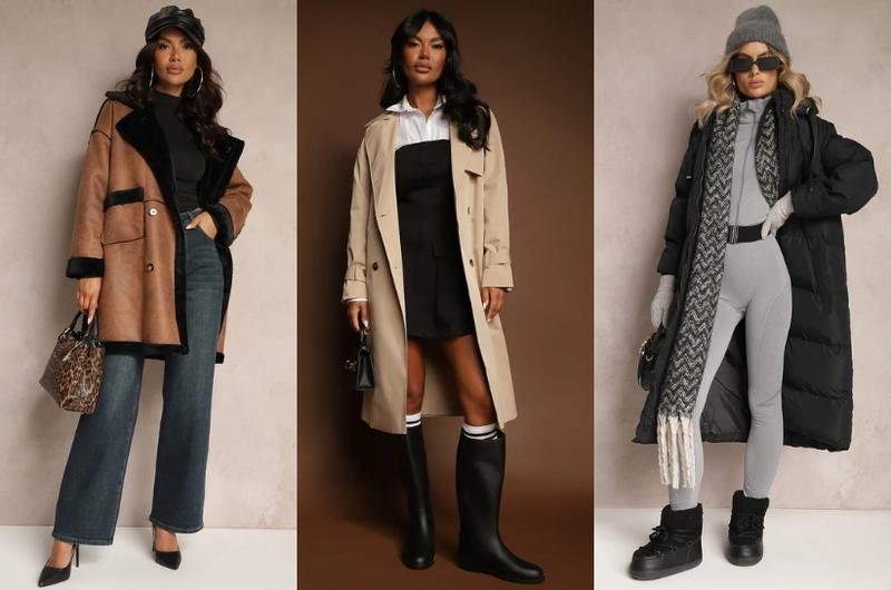 Płaszcz w kratę na formalne okazje